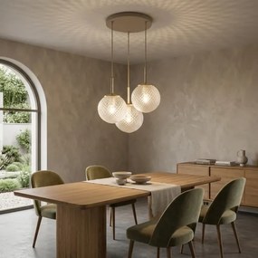 Brilagi - Lustră suspendată pe cablu STELLA 3xE27/60W/230V bej/auriu