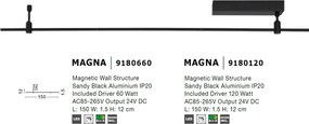 Sistem magnetic-decorativ pentru perete MAGNA 60W, L-150cm