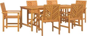vidaXL Set de masă pentru grădină 7 pcs Maro Lemn Solid de Acacia