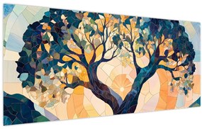 Tablou – Mozaic – soare și arbore II. (120x50 cm)
