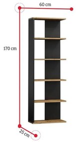 Expedo Raft LONER, 60x170x25, stejar wotan/negru