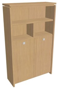 Dulap înalt pentru haine Verno 128 x 46 x 210 cm, cu rafturi, stejar deschis