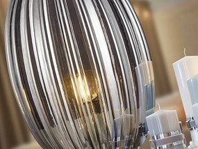 Veioza, lampa de masa design modern decorativ Ovila fumuriu