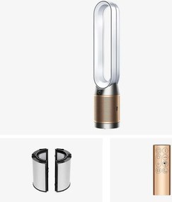 Purificator si racitor de aer Dyson PC2 De-NOx TP12 Wh/Gd, 40W, 40 m², 10 viteze, Oscilatie, HEPA, MyDyson™, Wi-Fi, LCD, Control vocal, Mod automat, Alb/Auriu