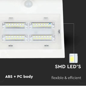 LED lampă solară de perete cu senzor LED/3W/3,7V 3000/4000K IP65 albă