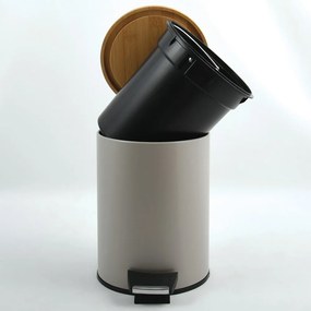 Coș de gunoi taupe cu pedală din oțel 5 l Adonis – Spirella
