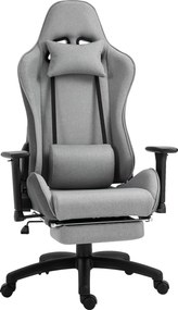 Vinsetto Fotoliu de birou, scaun de birou manager mare confort, suport pentru picioare, tetieră + perne lombare integrate, spătar reglabil, brațe reglabile, in gri | Aosom Romania