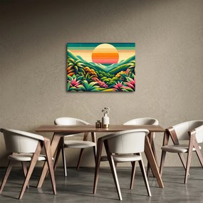 Tablou - Apus de soare multicolor (70x50 cm)