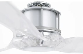 Ventilator de tavan FARO 33394 JUST FAN crom lucios/transparent + telecomandă