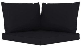 Canapea de gradina paleti, 3 locuri, perne negre, lemn pin Negru, Canapea cu 3 locuri, 1