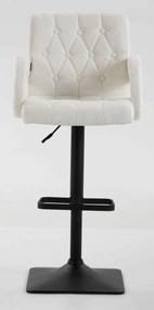 HR8404KW Scaun Crem Boucle cu Bază Neagră