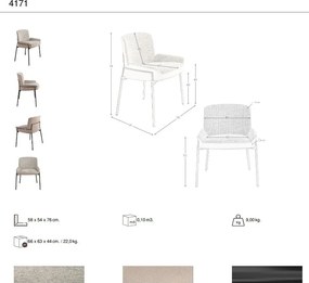 Scaun modern design italian, Tesatura, Catifea, Grey/ Brown