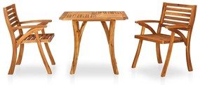 Set mobilier pentru gradina, 3 bucati, lemn masiv de acacia Patrat, 3