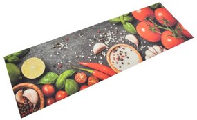 vidaXL Covor de bucătărie lavabil, 60x180 cm, catifea, model legume