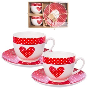 Cești roșii 2 buc. din porțelan 280 ml – Orion