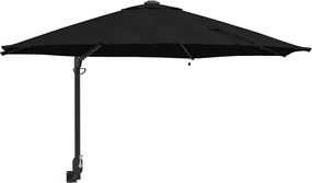 vidaXL Parasol de Grădină Negru 248 x 248 x 148 cm Poliester și oțel