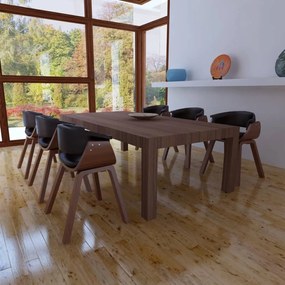 270552 vidaXL Scaune de sufragerie, 6 buc., lemn curbat și piele ecologică