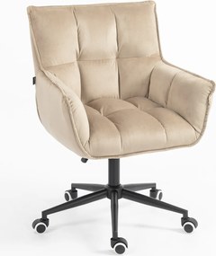 HR560K Scaun Catifea Latte cu Bază Neagră