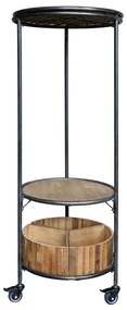 Etajera din lemn reciclat, metal si MDF, cu 3 rafturi