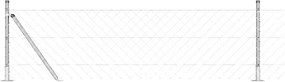 vidaXL Stâlp de gard. Argintiu 10 x 0,4 m (plasă de 60 x 60 mm) Oțel