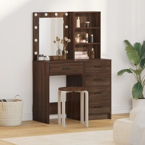 vidaXL Masă de Machiaj 2 pcs Maro 50 x 41 x 135 cm Lemn compozit