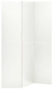 335896 vidaXL Paravan de cameră cu 3 panouri, alb, 120x180 cm, oțel