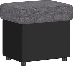 Taburet lemn masiv gri Gaultier 2 Negru/, 35 × 45 × 40 cm