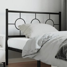 376256 vidaXL Tăblie de pat metalică, negru, 107 cm