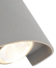 Aplica de perete de design argintiu cu LED-uri cu 2 lumini - Silly