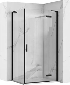 Cabina de dus patrata Rea Hugo cu usa batanta 90x90 cm negru