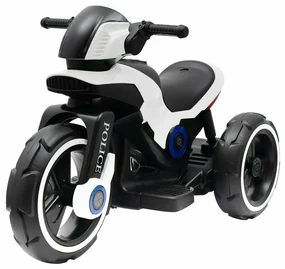 Motocicletă electrică pentru copii Baby Mix Police negru și alb, 100 x 50 x 61 cm