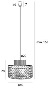 Lustră pe cablu MAXLIGHT P0587 RAFFLE 1xE27/15W/230V d. 40 cm maro