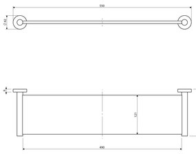 Omnires Modern Project raft de baie 55 cm alb MP60930WM