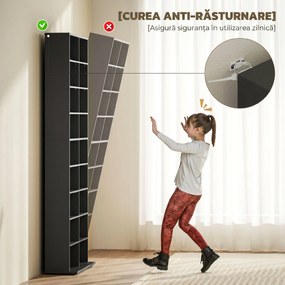 HOMCOM Raft pentru CD-uri cu 14 Rafturi Reglabile pentru 640 CD-uri/360 DVD-uri Negru | Aosom Romania