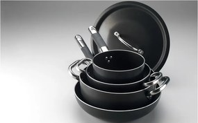 Cratiță cu coadă lungă și suprafață antiaderentă Pentole Agnelli Al Black, ø 24 cm, negru