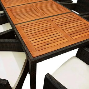 Deuba Set ratan de gradina Berlin 1+8 - maro/lemn