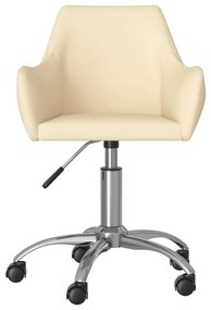330928 vidaXL Scaun de masă pivotant, crem, material textil
