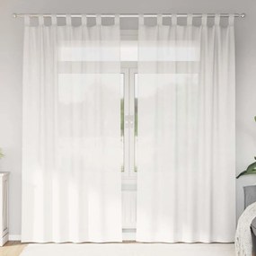 vidaXL Perdele Voile cu Bucle 2 buc Alb 140x225 cm