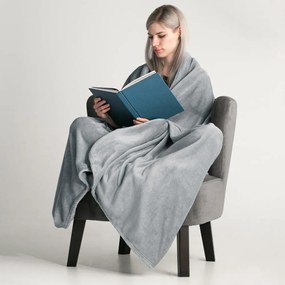 Pătură din microfibră DecoKing Mic, 160 x 210 cm, gri deschis
