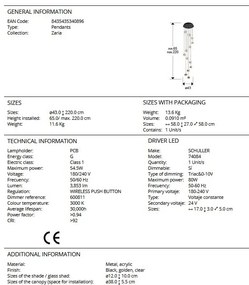 Lustra LED suspendata design decorativ modern Zaria 13L