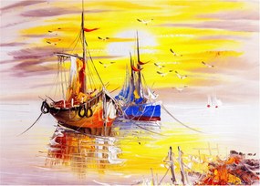 Tablou - Pictură barcă (70x50 cm)