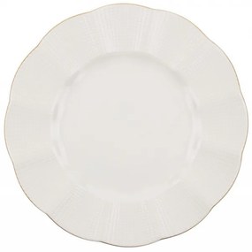 Serviciu de masa, Portelan, 24 de Piese, Culoare Crem / Auriu