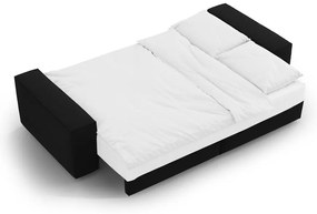 Canapea neagră extensibilă/cu spațiu de depozitare cu tapițerie din catifea 247 cm Jodie – Micadoni