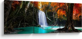 Tablou - Laguna de Smarald (cu ceas) (90x30 cm)