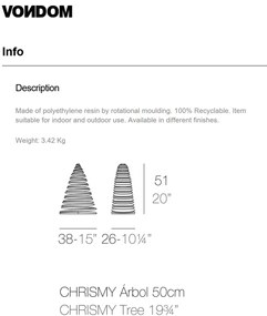 Brad Decorativ CHRISMY 0,5m ILUMINAT LED, 49070W Vondom