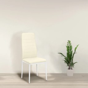 Scaun de masă Tino NOVA bej, textil, piele și metal