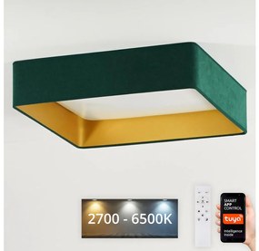 Brilagi-LED Corp de iluminat LED dimabil VELVET SQUARE/36W/230V Wi-Fi Tuya+telecomandă, verde