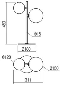 Lampă de masă Redo 01-2784 ROY 2xG9/10W/230V