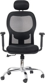Scaun ergonomic OFF 989 negru, brațe reglabile și suport lombar