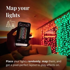 Twinkly TWW210SPP-TEU - LED RGB perdea de Crăciun exterior 210 LED, 6,1m, IP44,